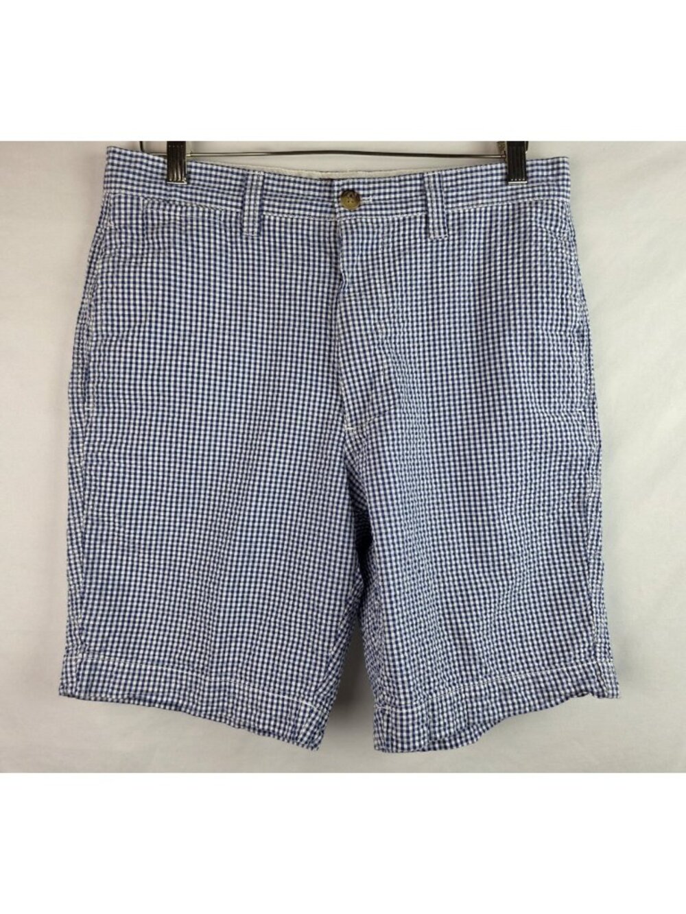 Chaps Men's Shorts Size 30 Blue & White Plaid Seersucker Shorts